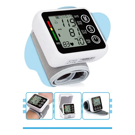 Medidor De Pressão Digital De Pulso Com Voz Em Português Estojo Premium Display Lcd Memória De Medições Tensiômetro Automático Oscilométrico Portátil Yin Yang Uso Com Pilhas Aaa Cabo Usb Branco