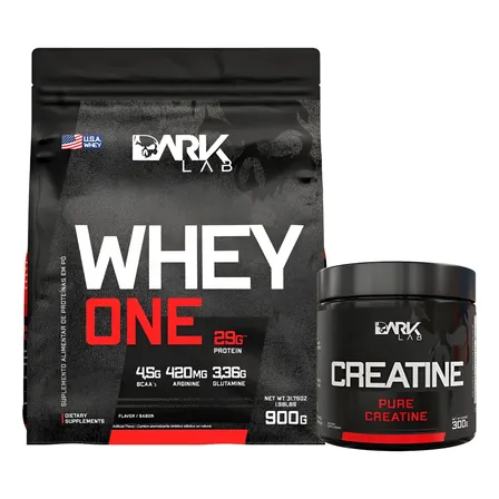 Whey One 900g Baunilha + Creatina 300g Dark Lab