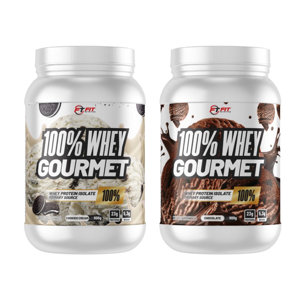 Kit 2 Whey Protein 100% Concentrado 900g cada Pote