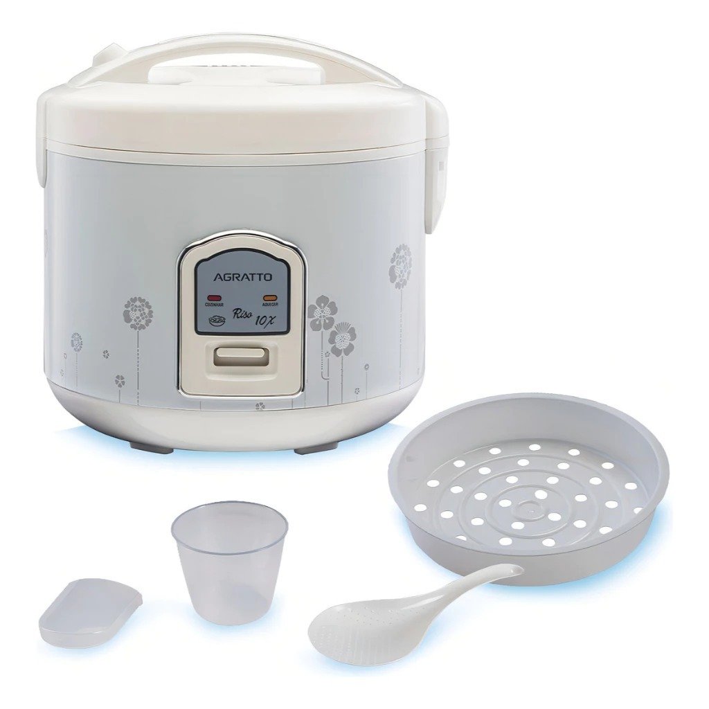 Panela De Arroz Elétrica Riso PA6X Branco 127v ou  220v - Agratto