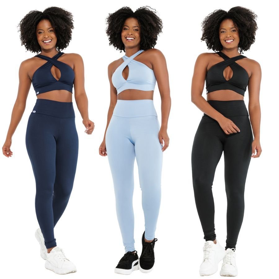 Promoção Conjunto Fitness Basico Academia Feminino com forro bojo AQN SPORT