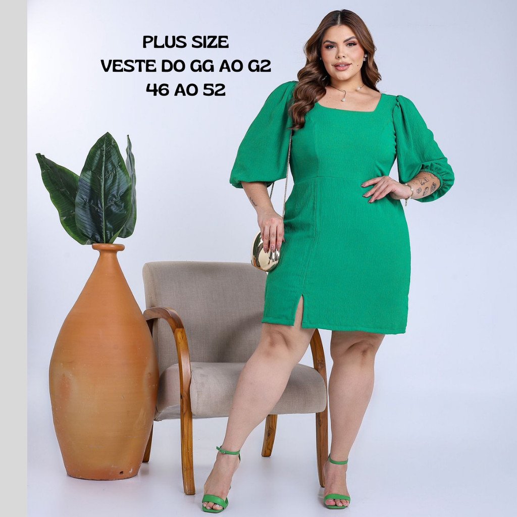 Vestido Feminino Plus Size Forrado Elastex Curto Dunas Premium Festa Casual Elegante