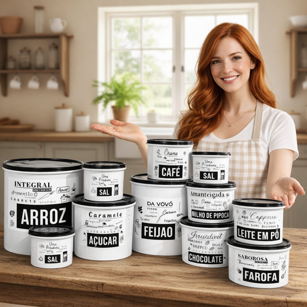 Kit Potes Mantimentos Linha premium Cozinha jogo com 10 Peças plástico Praticidade