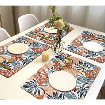 Jogo Americano Tropical Impermeável Pvc  kit com 6  Peças