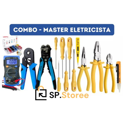 Kit 15x1 Master - Jogo Ferramentas Combo Eletricista Master 1000v - 15 Peças