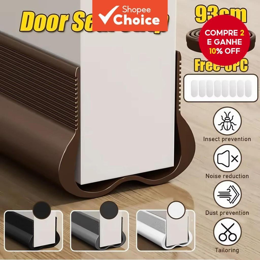 Novo Novo Perfil de Vedação Inferior de PVC Flexível | Barrera de Vento e Gaxeta Acústica para Vedação de Portas