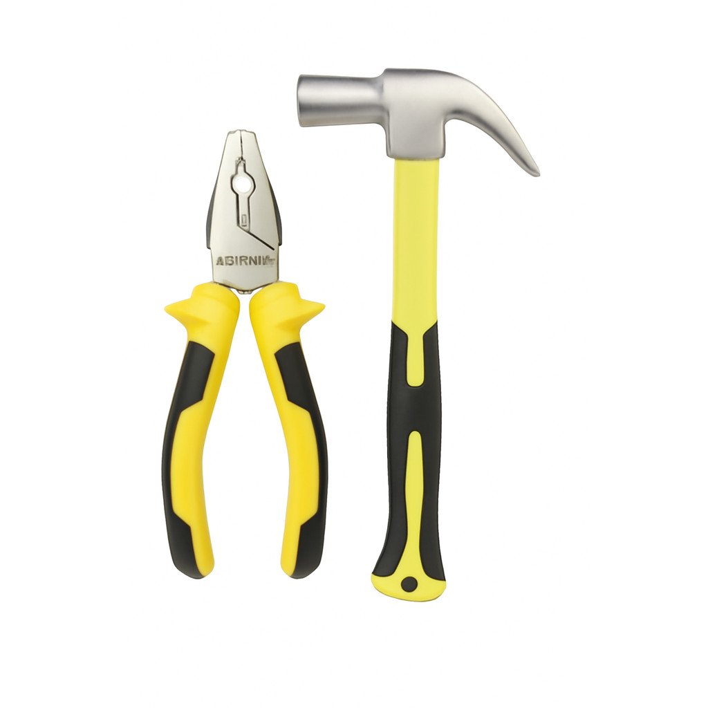 Kit Martelo Grande 25mm  + Alicate Universal 6”  Profissional Com  Cabo Emborrachado