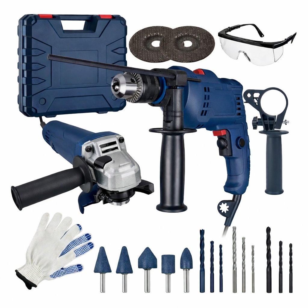 Kit Furadeira Parafusadeira 900w + Esmerilhadeira Lixadeira 900w 25pçs Com Maleta e Acessórios