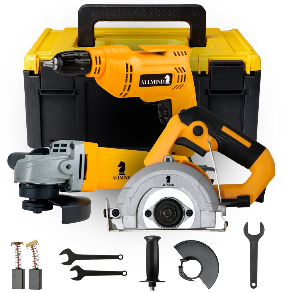 Kit 3 em 1 Serra Marmore Furadeira Esmerilhadeira 2000W Ou Avulsas Potente Profissional Com Maleta e Acessorios