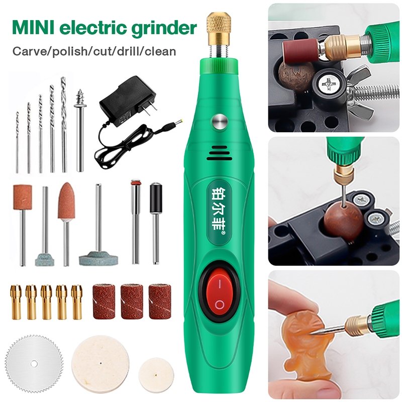 Mini Berbequins Elétricos Portáteis Ferramentas Rotativas Com Brocas Elétricas