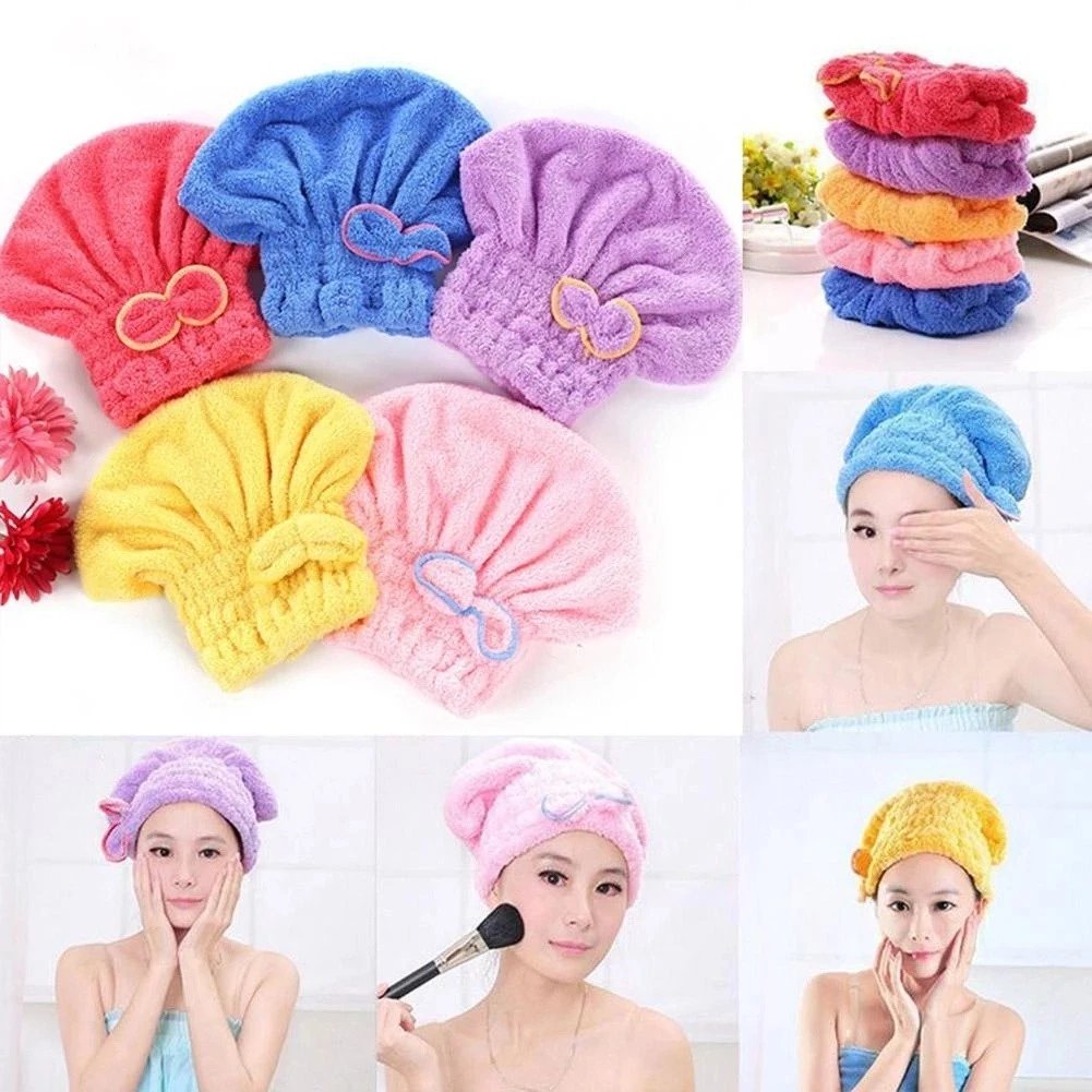 1 /  3 unidades Touca para seca cabelo Mágica Touca de Banho Absorvente Toalha de Microfibra