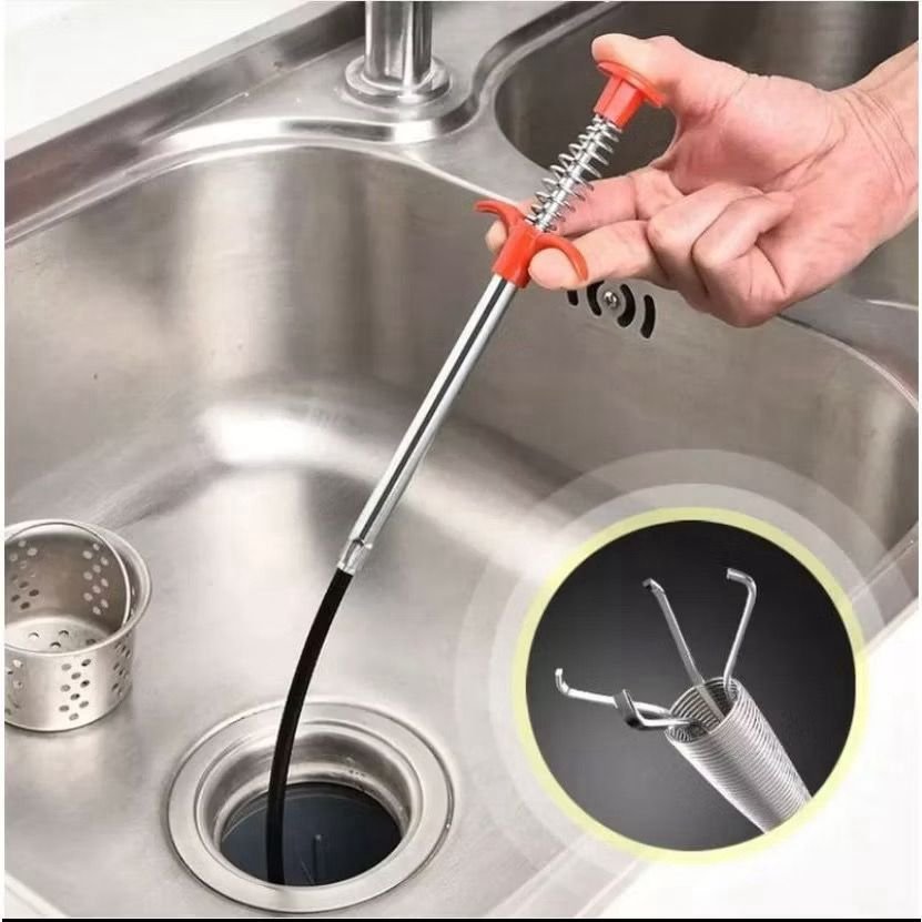 Desentupidor de Ralos multiuso Pia Flexível Com Pegador na Ponta Cozinha 90cm  Para Casa Em Banheiro
