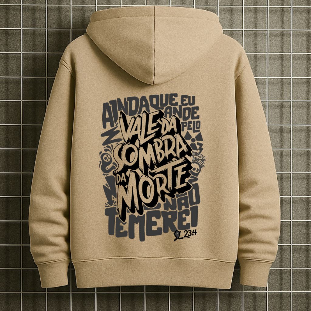 Moletom Canguru Masculino Estampado Vale da Sombra Inverno Capuz Bolso Macio Blusa de Frio Premium