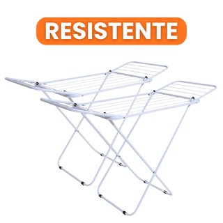 Varal De Chão Com Abas Dobrável Branco Retrátil Não Enferruja Super Resistente